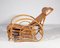 Boho Bamboo Extendable Lounger in Rattan with Magazine Holder, 1950s 4