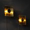 Mid-Century Scandinavian Brass and Glass Wall Lamps, 1960s, Set of 2 5