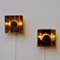 Mid-Century Scandinavian Brass and Glass Wall Lamps, 1960s, Set of 2 2