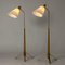 Brass and Beech Floor Lamps by Hans Bergström for Asea, 1950s 3