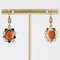 18 Karat French Shell Cameo Rose Gold Earrings Ring Set, 1960s, Set of 3 10