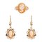 Boucles d'Oreilles Coquillage Camée en Or Rose 18 Carats, 1960s, Set de 3 1