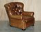 Brown Leather Armchair and Ottoman from Ralph Lauren 2