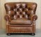 Brown Leather Armchair and Ottoman from Ralph Lauren 3