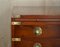 Military Campaign Side Table in Burr Yew Wood with Drawers and Butlers Serving Tray, Image 3