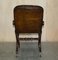 Fauteuil Chesterfield Inclinable avec Cadre Regency X en Cuir Marron, 1810s 20