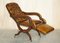 Regency X Framed Reclining Chesterfield Lounge Chair in Brown Leather, 1810s, Image 16