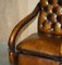 Regency X Framed Reclining Chesterfield Lounge Chair in Brown Leather, 1810s, Image 10