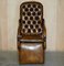 Regency X Framed Reclining Chesterfield Lounge Chair in Brown Leather, 1810s, Image 3