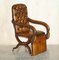 Regency X Framed Reclining Chesterfield Lounge Chair in Brown Leather, 1810s, Image 2