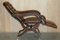 Regency X Chesterfield Liegestuhl mit Gestell aus Braunem Leder, 1810er 19