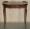 Antique Kidney Shaped Occasional Table with Drawers and Brown Leather Top, 1860 15