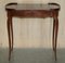 Antique Kidney Shaped Occasional Table with Drawers and Brown Leather Top, 1860, Image 15