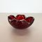 Large Red Murano Bubble Glass Bowl Element Shell Ashtray, Italy, 1970s 2