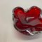 Large Red Murano Bubble Glass Bowl Element Shell Ashtray, Italy, 1970s, Image 6