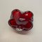 Large Red Murano Bubble Glass Bowl Element Shell Ashtray, Italy, 1970s, Image 13