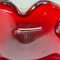 Large Red Murano Bubble Glass Bowl Element Shell Ashtray, Italy, 1970s 11