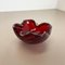Large Red Murano Bubble Glass Bowl Element Shell Ashtray, Italy, 1970s, Image 3