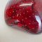 Large Red Murano Bubble Glass Bowl Element Shell Ashtray, Italy, 1970s 16