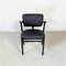Mid-Century Italian Beech Matt Black Wood and Faux Leather Chairs, 1960s 6