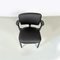 Mid-Century Italian Beech Matt Black Wood and Faux Leather Chairs, 1960s 10