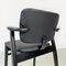 Mid-Century Italian Beech Matt Black Wood and Faux Leather Chairs, 1960s 11