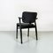 Mid-Century Italian Beech Matt Black Wood and Faux Leather Chairs, 1960s 9