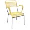 Silla de exterior Scooby italiana Mid-Century de plástico amarillo y metal negro, años 60, Imagen 1