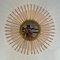 Mid-Century Sunburst Mirror in Gilded Iron with Lighting, Italy, 1960s 17