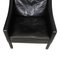 Black Leather Wingchair by Børge Mogensen for Fredericia 4