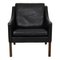 Black Leather Armchair by Børge Mogensen for Fredericia, 2207, Image 1