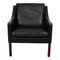 Black Leather Armchair by Børge Mogensen for Fredericia, 2207, Image 1