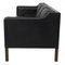 Black Leather Sofa by Børge Mogensen for Fredericia, 2213, Image 4