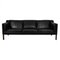Black Leather Sofa by Børge Mogensen for Fredericia, 2213, Image 1