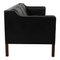 Black Leather Sofa by Børge Mogensen for Fredericia, 2213, Image 2