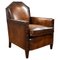 Victorian Gothic Leather Armchair, 1870s 1