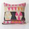 Square Pink Tribal Wool Handmade Cushion Covers, 2010s, Image 1