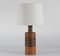 Tall Rustic Stoneware Table Lamp in Brutalist Style by Tue Poulsen, Denmark, 1970s 1