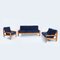 Vintage Sofa & Sessel aus Kiefernholz mit sichtbaren Gelenken, 3er Set 1