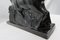 Schwarze Antilopen Skulptur aus Keramik von Lemanceau für Saint Clément, 1920er 5