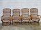 Bamboo Armchairs and Coffee Table attributed to Tito Agnoli for Bonacina, Italy, 1960s, Set of 5 5