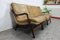 Scandinavian Patinated Leather and Dark Stained Wood Free-Floating Sofa 2
