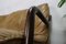 Skandinavisches Sofa aus patiniertem Leder und dunkel gebeiztem Holz 9