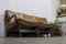 Scandinavian Patinated Leather and Dark Stained Wood Free-Floating Sofa 6