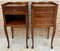 French Walnut Nightstand with Drawers and Shelf, 1950s, Set of 2 6