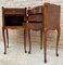 French Walnut Nightstand with Drawers and Shelf, 1950s, Set of 2 5