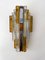 Italian Hammered Glass and Gilt Wrought Iron Sconces from Longobard, 1970s, Set of 2 1