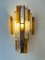 Italian Hammered Glass and Gilt Wrought Iron Sconces from Longobard, 1970s, Set of 2, Image 9
