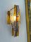 Italian Hammered Glass and Gilt Wrought Iron Sconces from Longobard, 1970s, Set of 2, Image 11