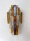 Italian Hammered Glass and Gilt Wrought Iron Sconces from Longobard, 1970s, Set of 2 8
